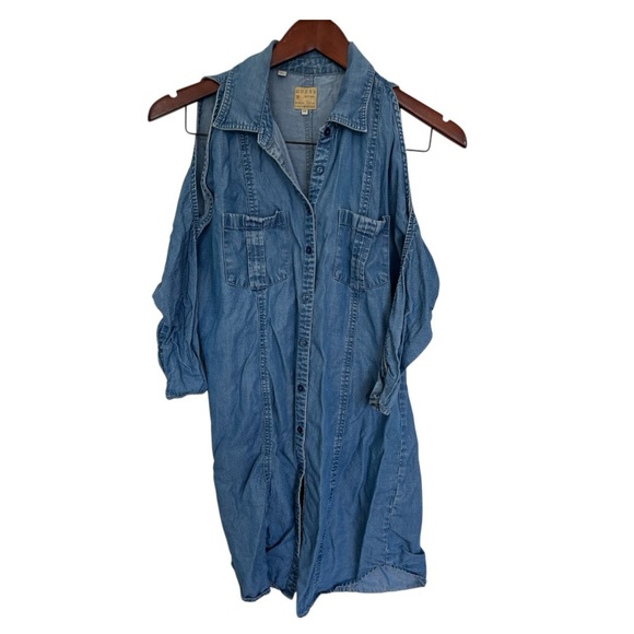 Guess Blue Denim-like Cold Shoulder Dress size XS - Picture 1 of 6